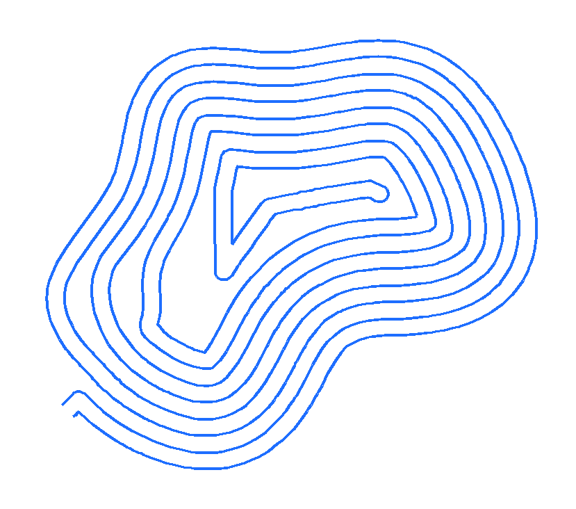 A bumpy space, filled