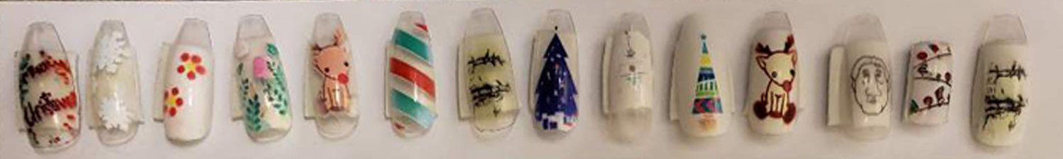 Printed and cured nail tips