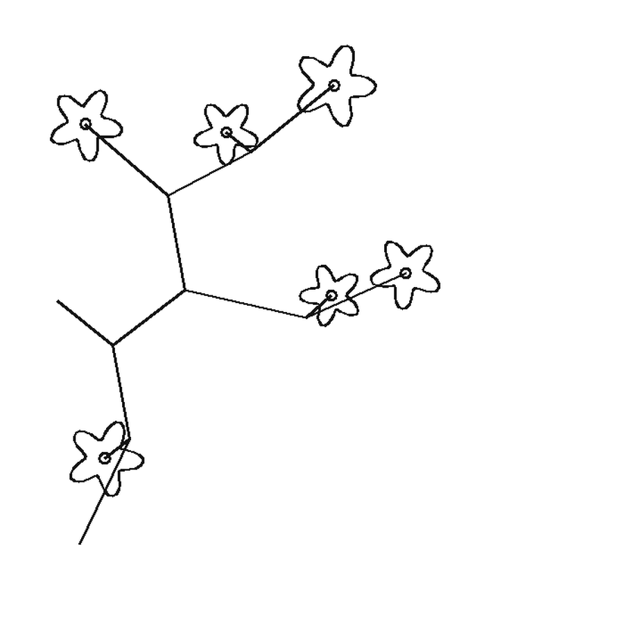 A plum branch drawn with the pen
