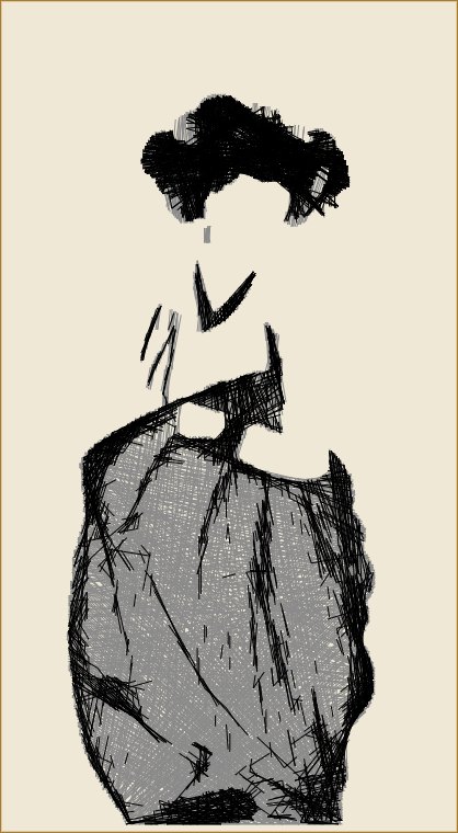 Miindo in grey and black thread